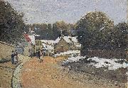 Alfred Sisley Early Snow at Louveciennes, oil painting artist